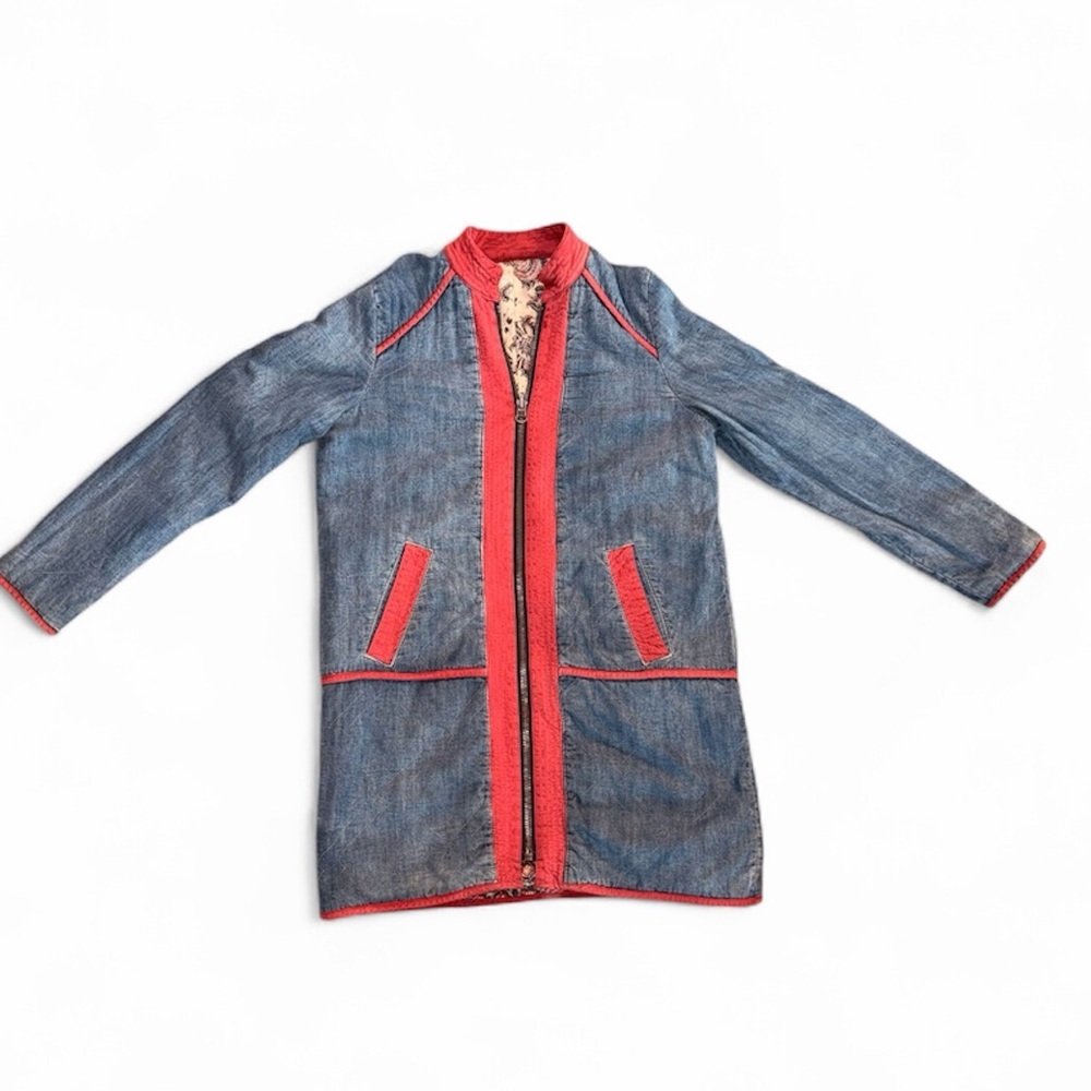 Free People Reversible Quilted Jacket – Boho Floral Print Zip Front - Size S - Picture 6 of 11